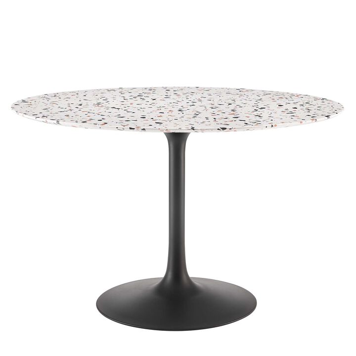 Modway - Lippa 48" Round Terrazzo Dining Table Black White