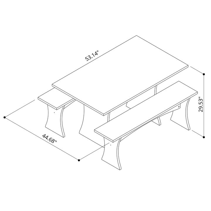 Coney Gray 3-Piece Dining Set