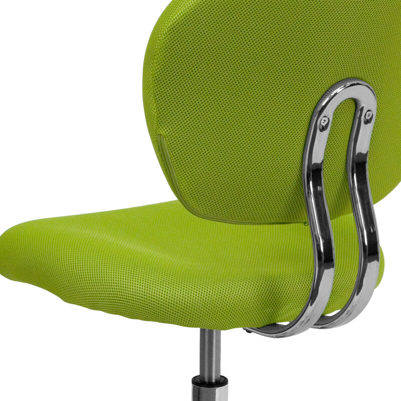 Beverly Mid-Back Apple Green Mesh Padded Swivel Task Office Chair with Chrome Base image number 6