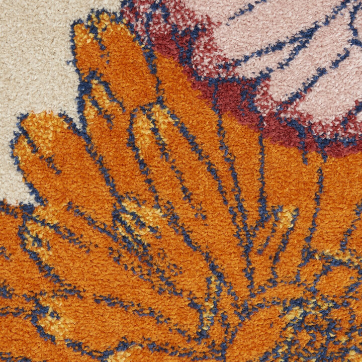 HomeRoots Floral Power Loom Area Rug
