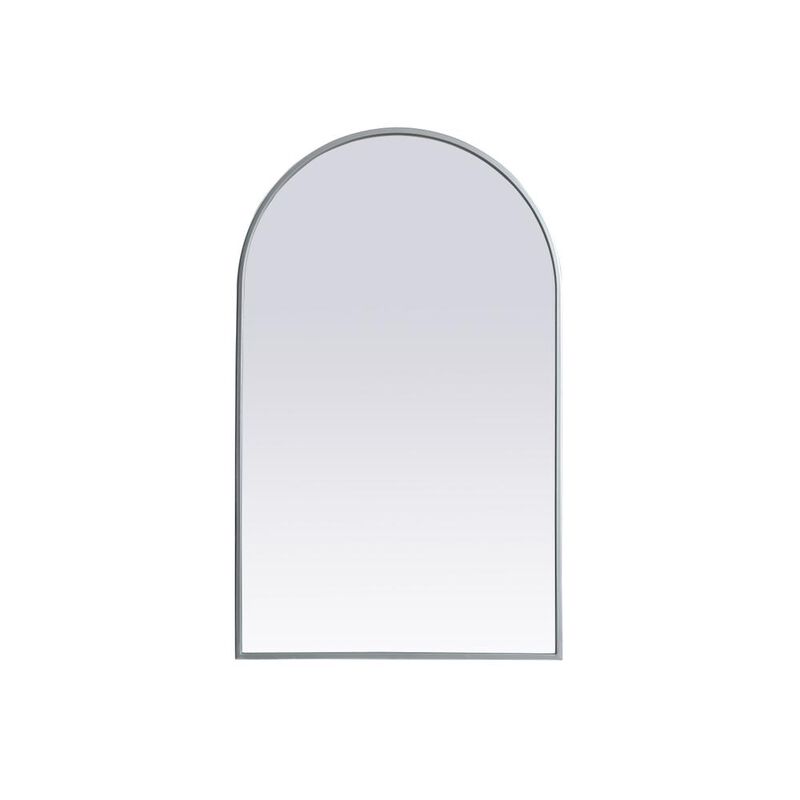 Elegant Decor Metal Frame Arch Mirror 22x36 Inch in Silver