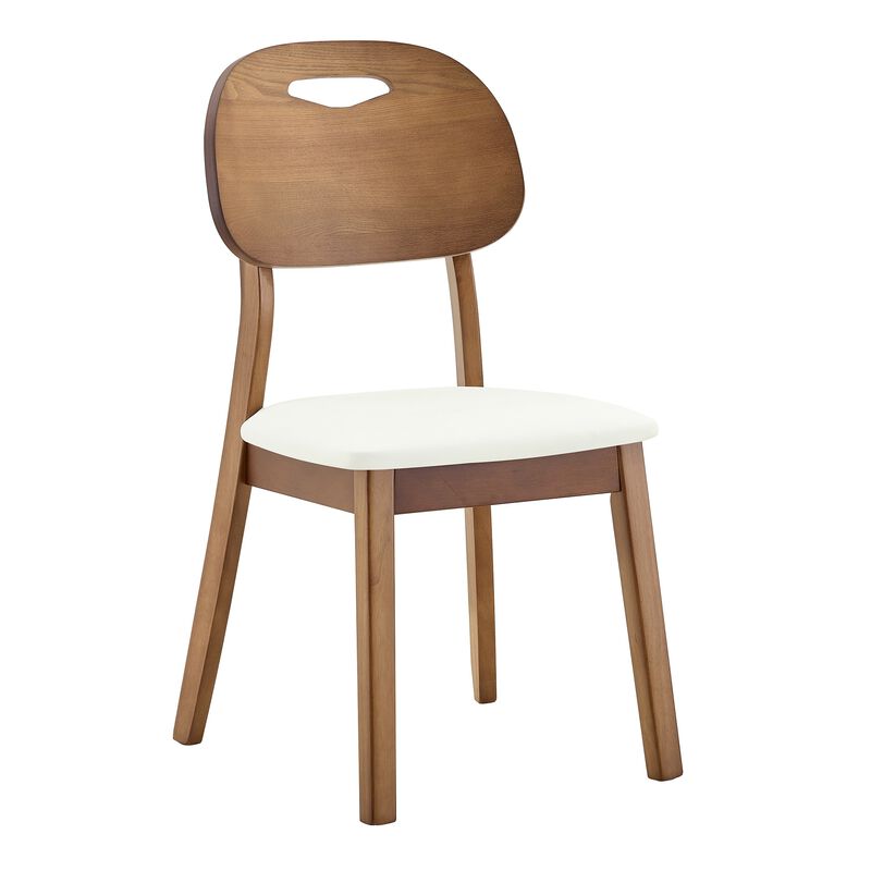Whisen 2-Pack Solid Wood Dining Chairs with Hollow Out Backrest, PU Leather Upholstered Chairs for Dining Room, Kitchen, Living Room image number 0