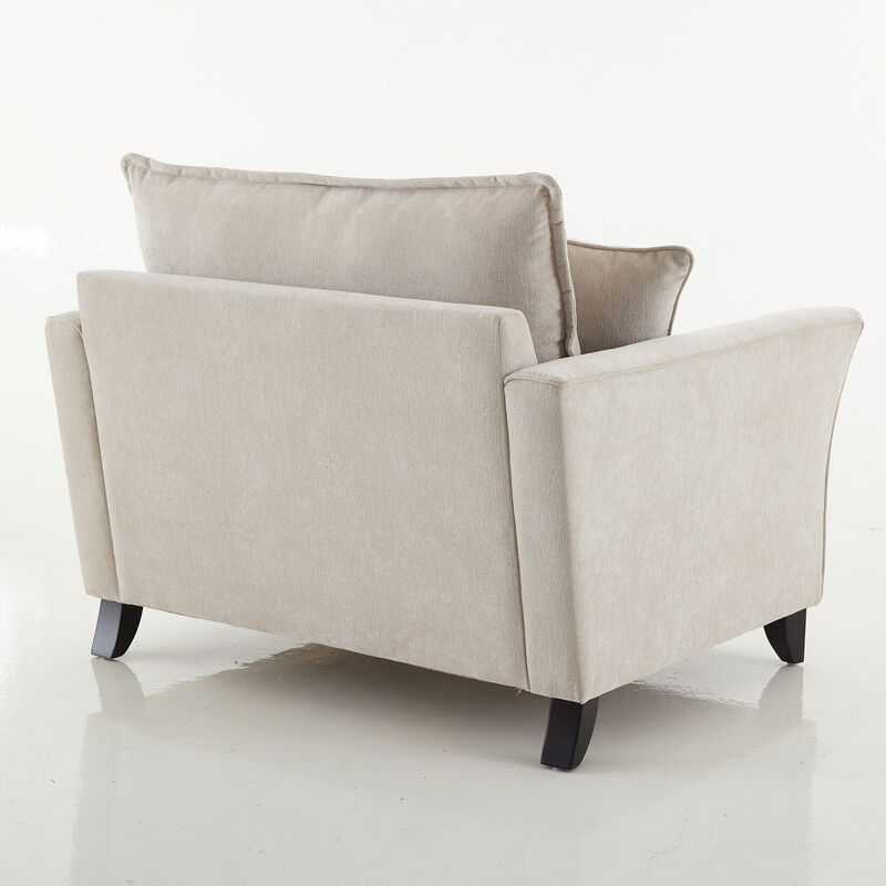 Merax Chenille Fabric Accent Armchair Single Sofa with Pillow for Living Room image number 5