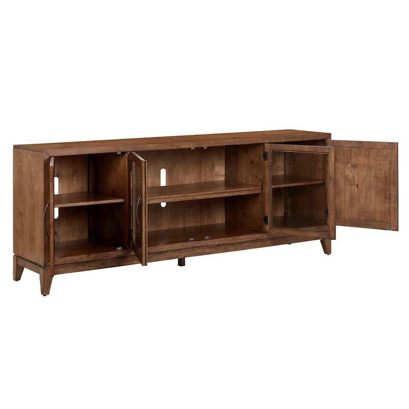 Liberty Furniture Shaker Lakes 82 Inch TV Console for Living Room  - Harvest Brown image number 3
