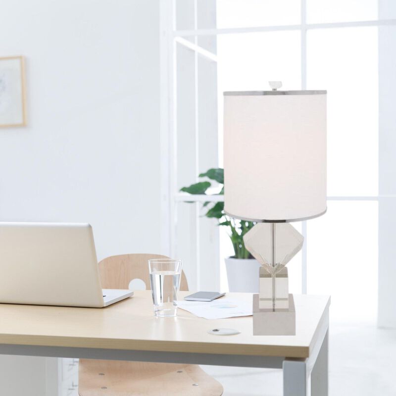 Cubes Table Lamp Chrome Metal LED Light