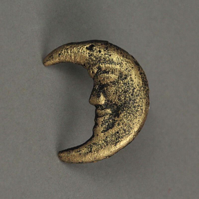 Set of 6 Gold Finish Cast Iron Crescent Moon Face Drawer Pulls - Decorative Cabinet Knobs for Celestial D&eacute;cor - Each 2 Inches High - Mystical Elegance image number 5