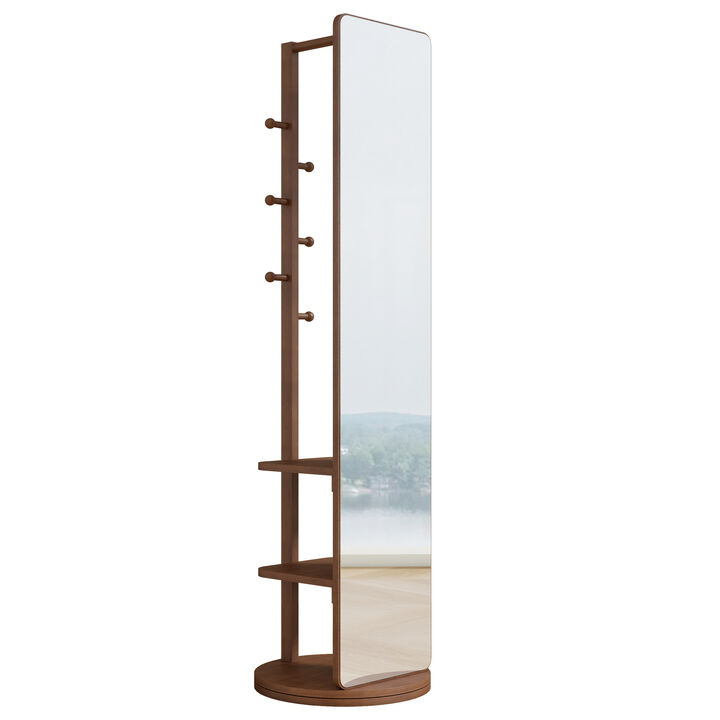 Standing Full-Length Mirror Wooden Frame & Glass for Dressing & Decor