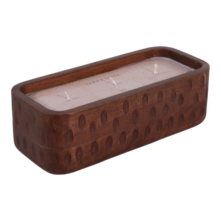 Vanilla Hammered Wood Candle