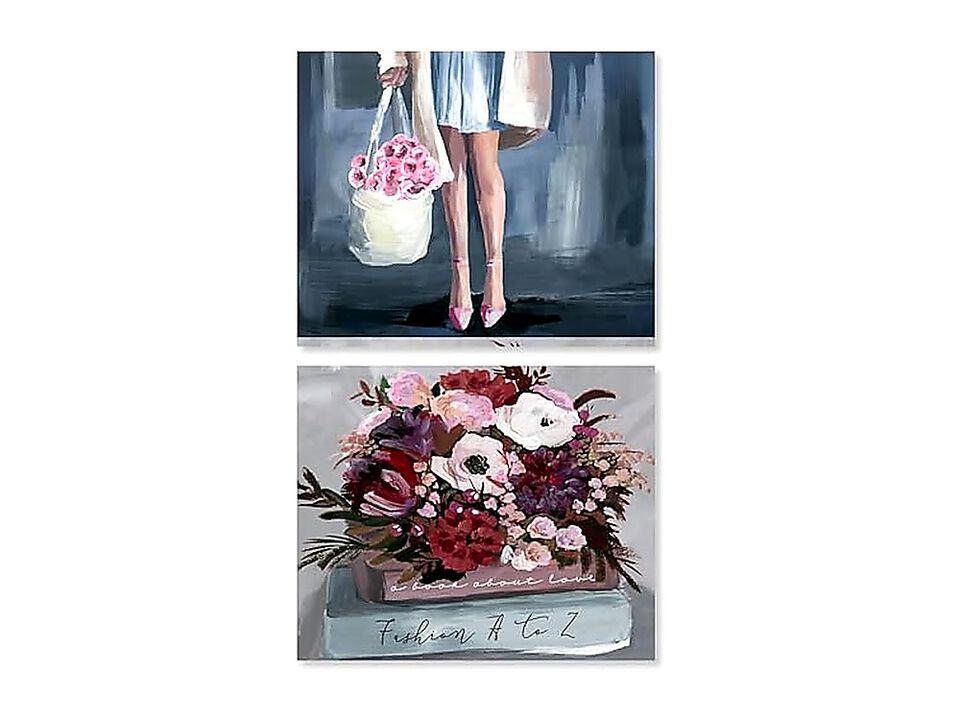Blush Pink Bedroom Serenity Canvas Farmhouse Wall Decor Set 2 Gallery Wrapped