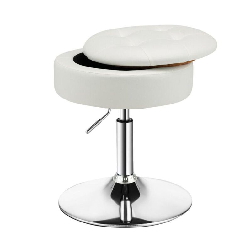 Hivvago Adjustable 360&deg; Swivel Storage Vanity Stool with Removable Tray