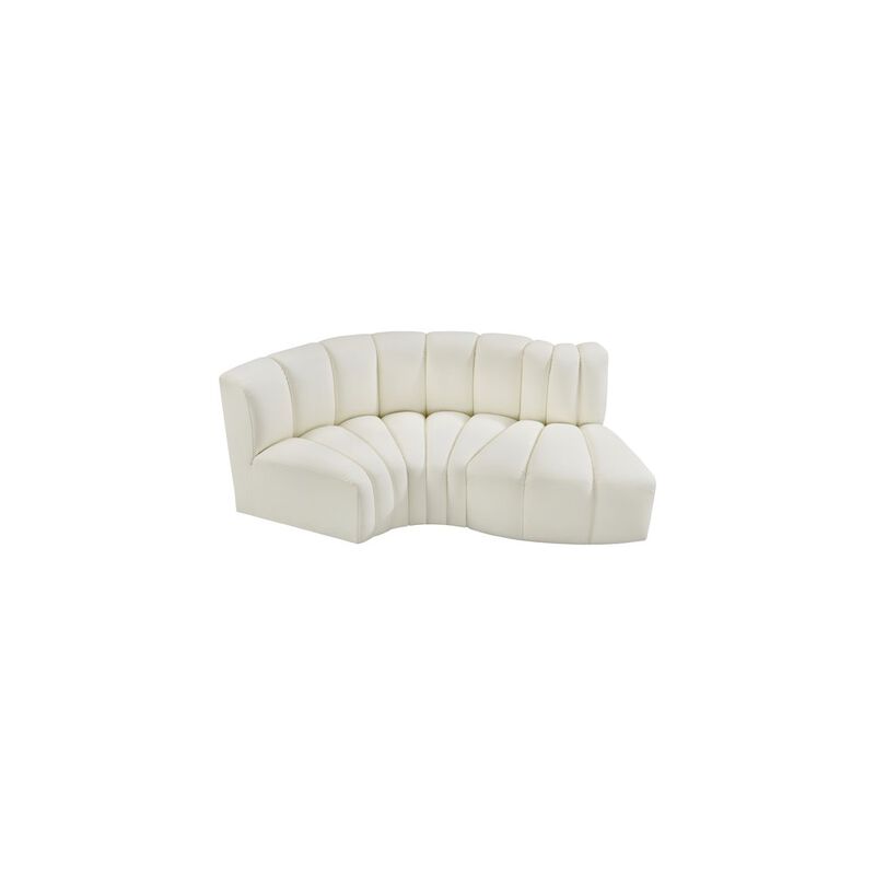 Meridian Furniture Arc Cream Vegan Leather Modular Sofa