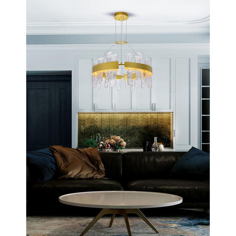 CWI Lighting Guadiana 24 in LED Satin Gold Chandelier