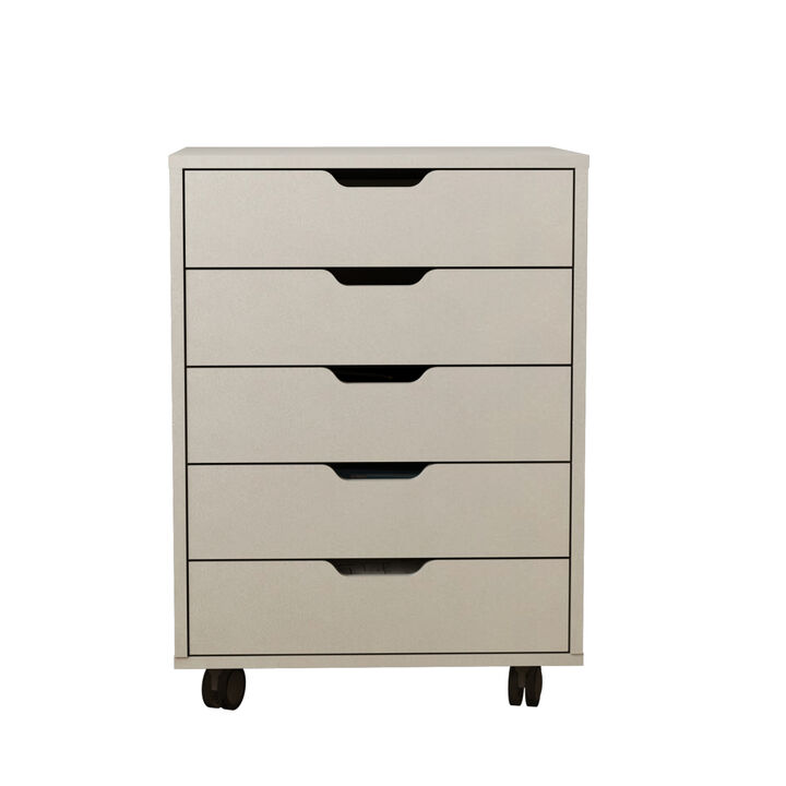 The filing cabinet has five drawers, a small rolling filing cabinet, a printer rack, an office locker, and an office pulley movable filing cabinet white Gray