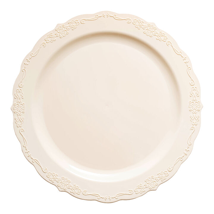 10" Vintage Round Plastic Dinner Plates (120 Plates)