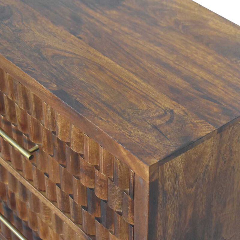 Artisan Furniture Solid Wood Cadiz Carved Chest, Brown image number 4