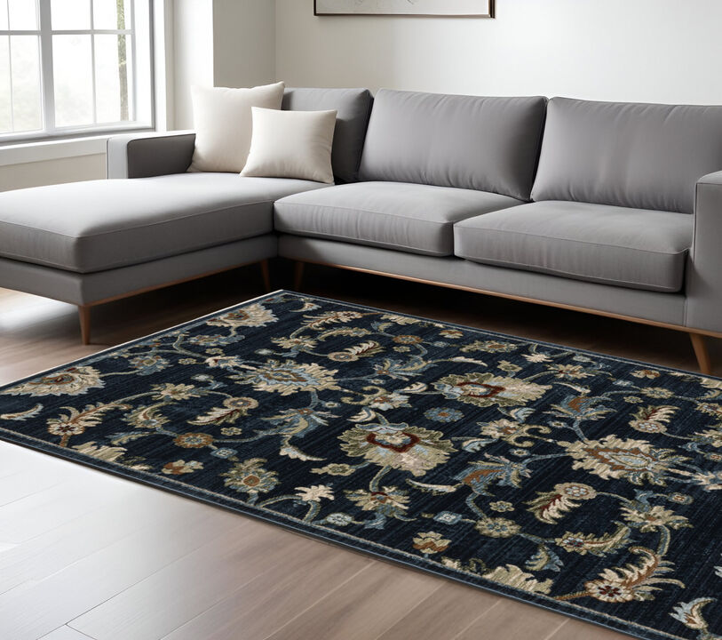 HomeRoots Oriental Area Rug With Fringe