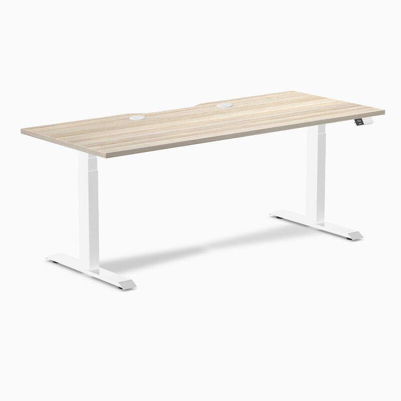 Desky Dual Scalloped Laminate Sit Stand Desk image number 0