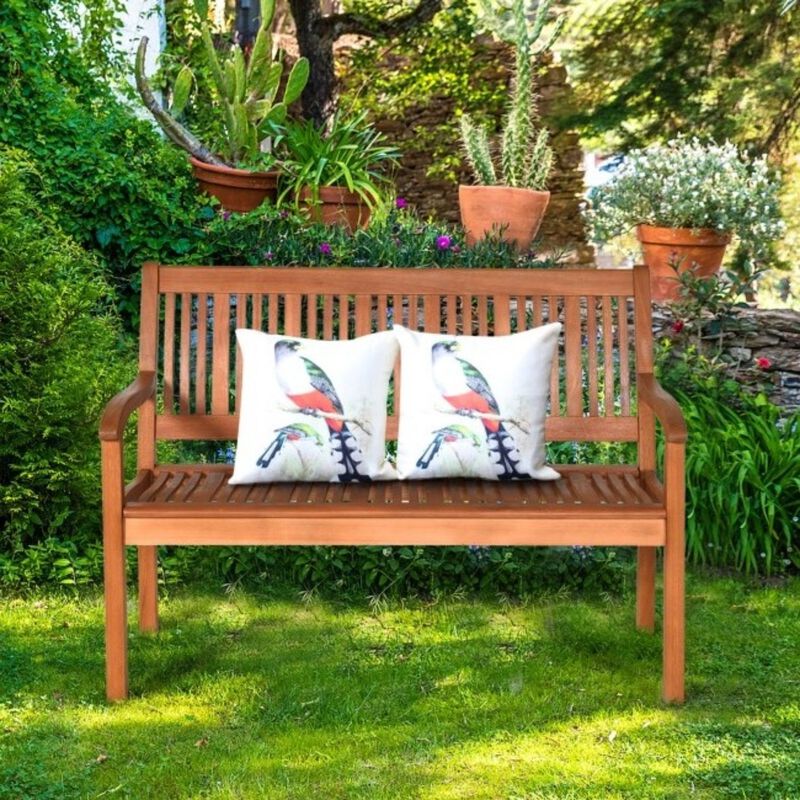QuikFurn FarmHome Slatted 2 Seater Garden Eucalyptus Bench