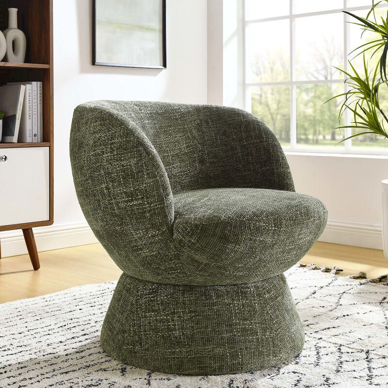 Vesta Chenille Fabric Upholstered Swivel Chair image number 7