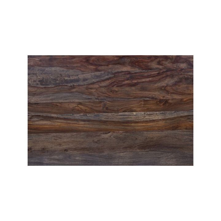 Porter Designs Manzanita Live Edge Solid Sheesham Wood Dining Table, Gray