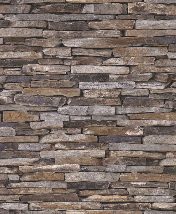 The Bricks And More Rocky Retreat Motif Bronze Brown Wallpaper BB51145