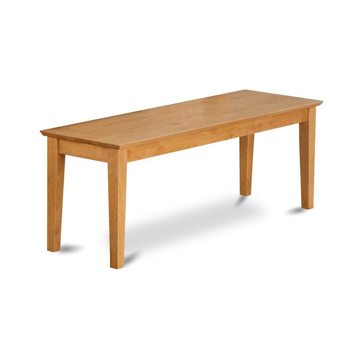 East West Furniture Capri  bench  with  wood  seat  in  Oak  Finish