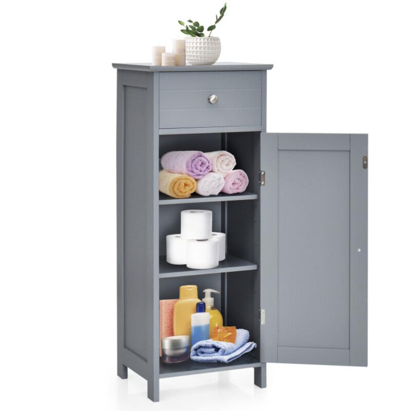 Hivvago Wooden Storage Free-Standing Floor Cabinet with Drawer and Shelf