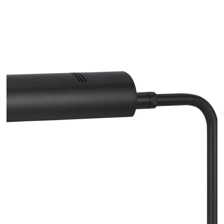 Dyna 18 Inch Integrated LED Desk Lamp, Wireless USB Port, Matte Black - Benzara