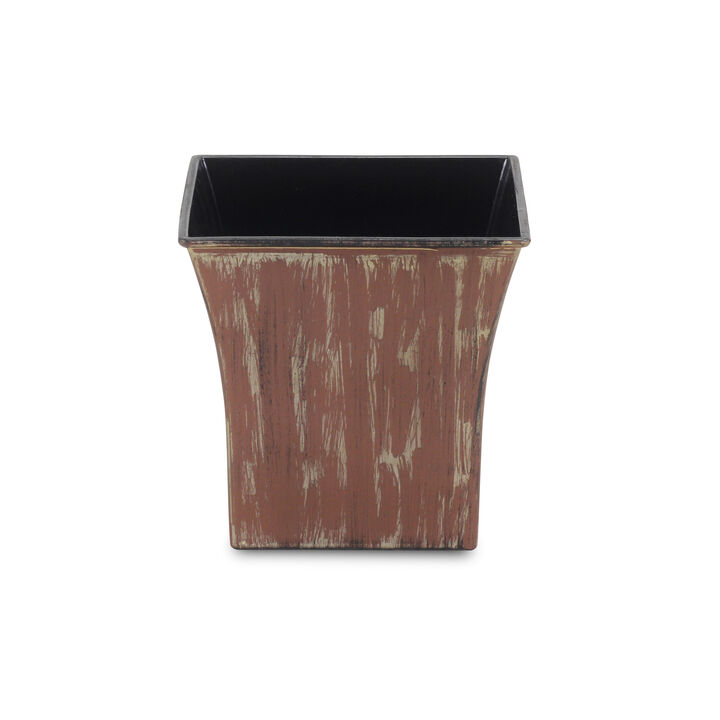 Modern Textural Tone on Tone Plastic Plant Pot for Patio or Living Room