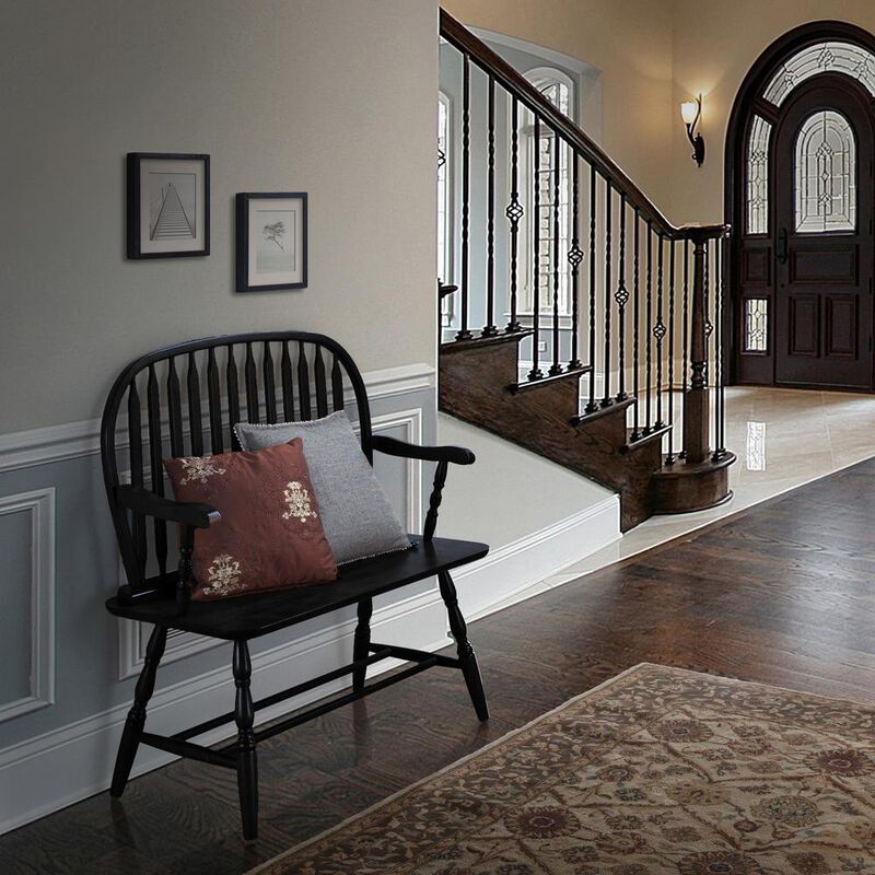 Carolina Living Windsor Bench - Antique Black