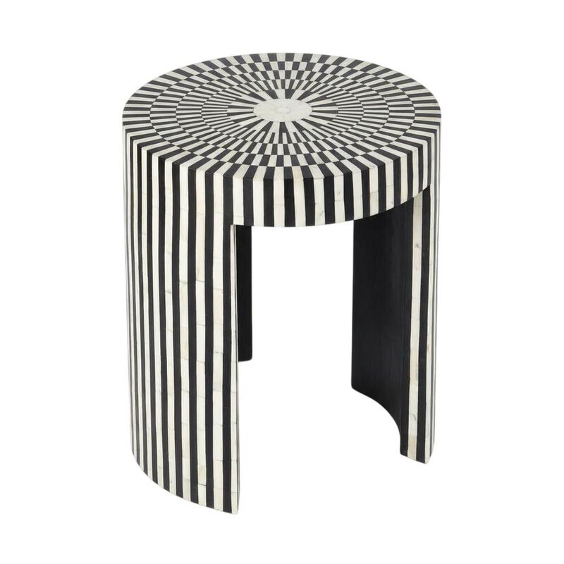 Butler Specialty Rimma Bone Inlay Side Table, Black and White image number 0