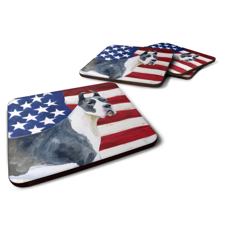 Caroline's Treasures Harlequin Dane Patriotic Decorative coasters, Multicolor