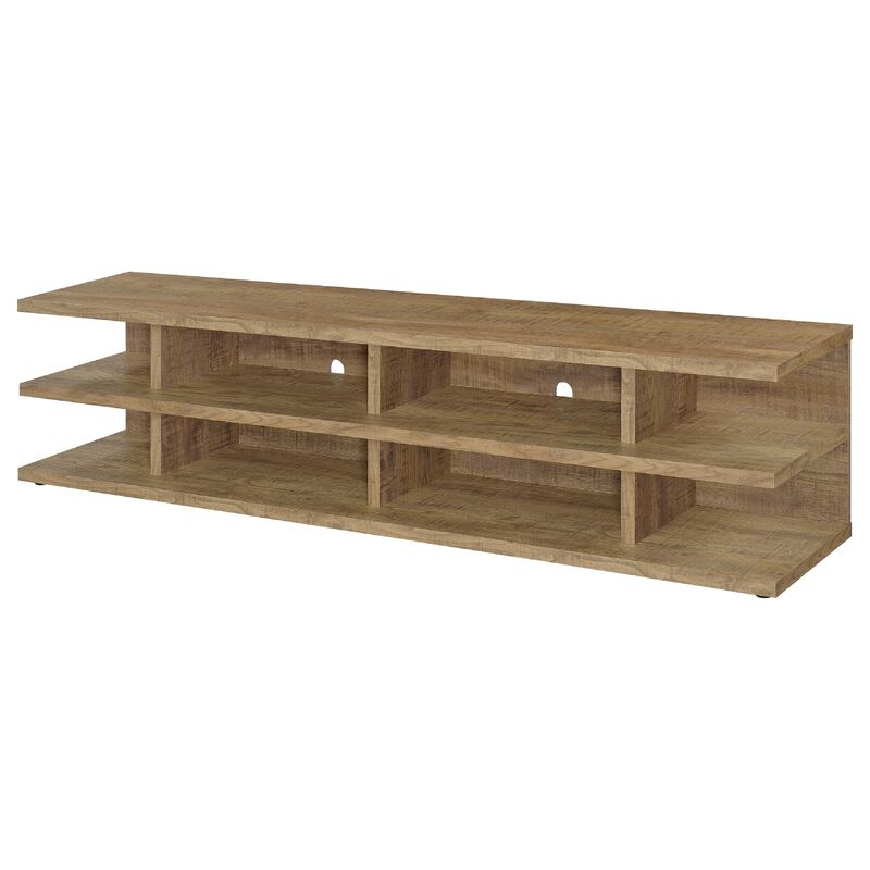 Carie TV Stand Media Console, 2-Tier Open Shelves, Wood image number 5
