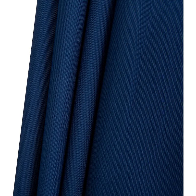 Meridian Furniture Amalfi Navy With Cream Piping / Teak Metal Patio Umbrella with Base Sets