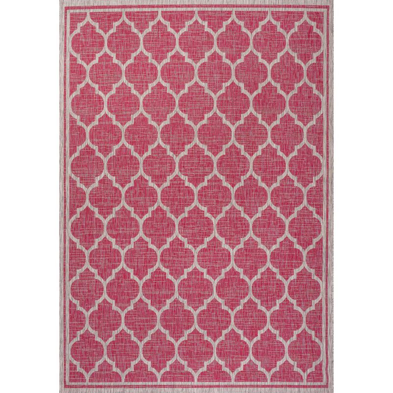 Trebol Moroccan Trellis Textured Weave Indoor/Outdoor Area Rug