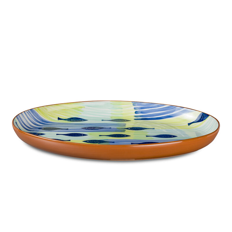 Euro Ceramica Pescador 19.5'' Oversized Oval Serving Platter image number 0