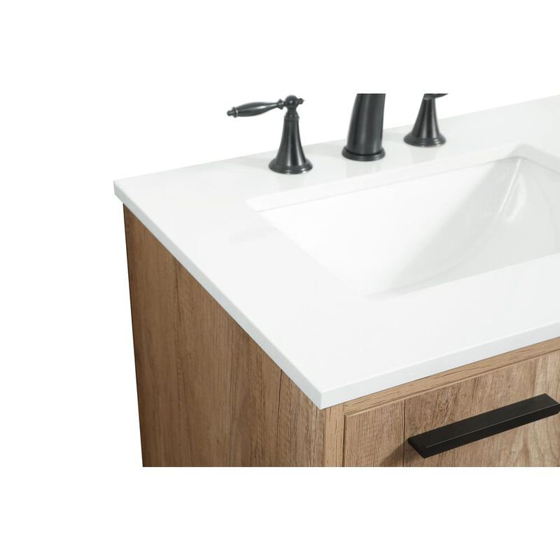 Elegant Kitchen and Bath 24 inch Single bathroom vanity in natural oak