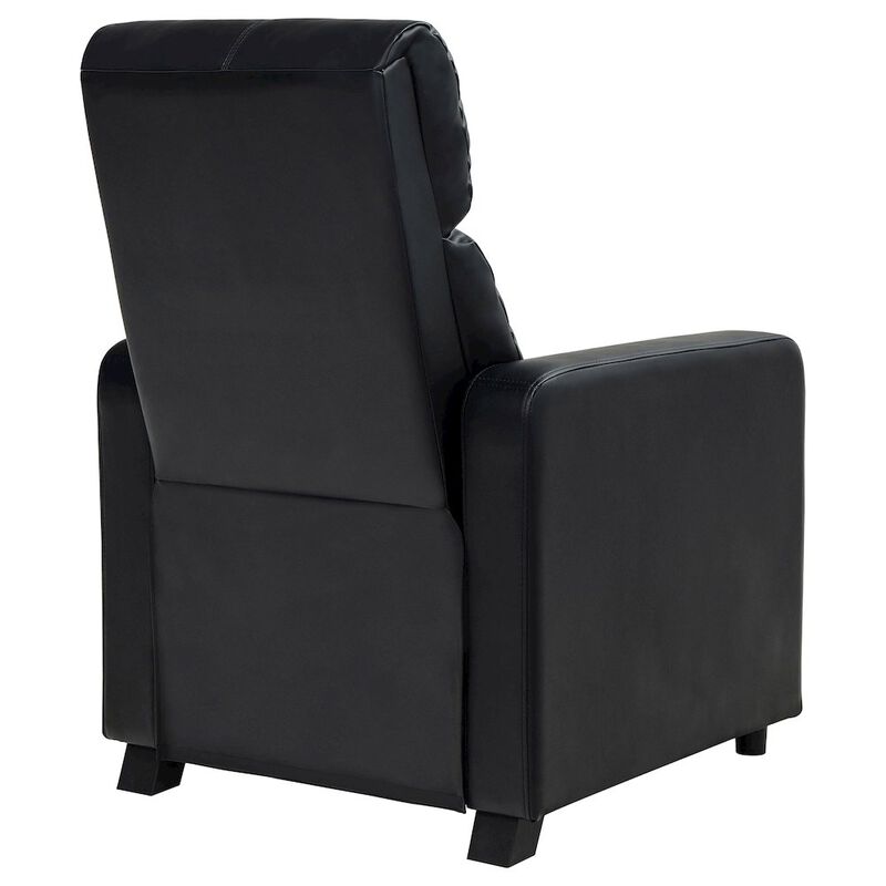 Plethoria Home Black Upholstered Push-Back Recliner