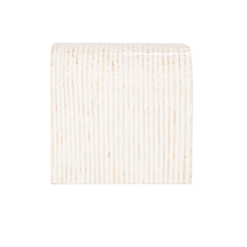 Mother of Pearl Waterfall End Table, White image number 4