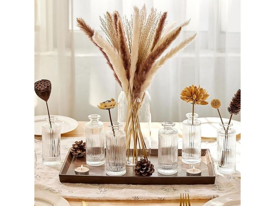 Set of 32 Clear Glass Bud Vases &ndash; Mini Centerpieces for Rustic Wedding & Home D&eacute;cor