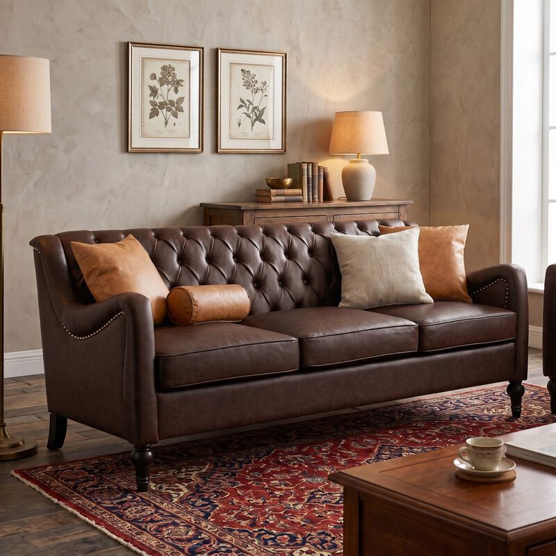 Zutung PU Leather 3‑Seater Sofa image number 5