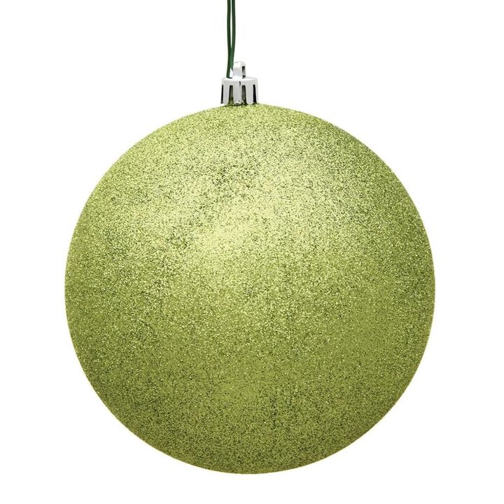 Vickerman 485422-6 Lime Glitter Ball Christmas Tree Ornament (4 pack) (N591573DG)