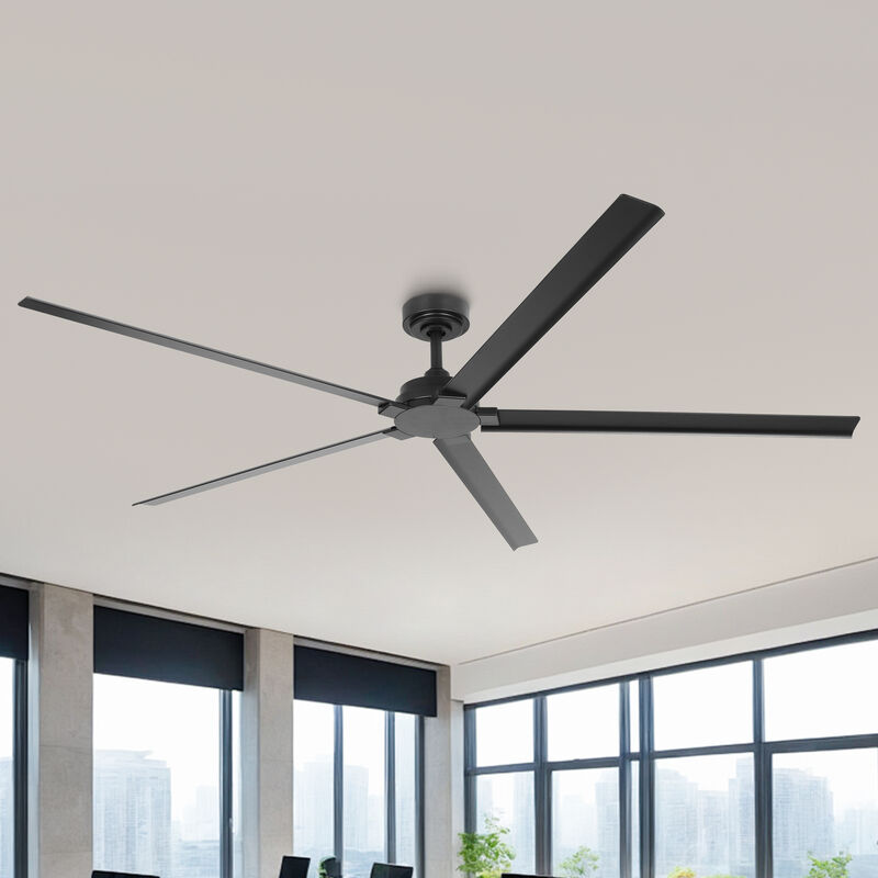 72 in. Matte Black Aluminum Ceiling Fan with Remote without Light