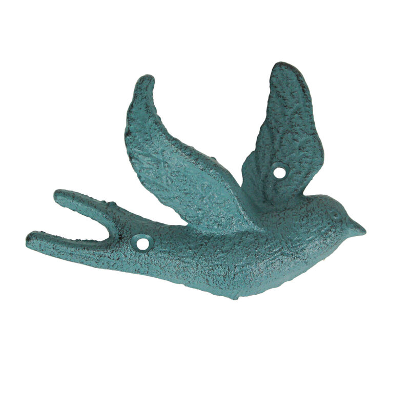Set of 5 Coastal Coral Cast Iron Distressed Finish Flying Birds Wall Decor image number 3