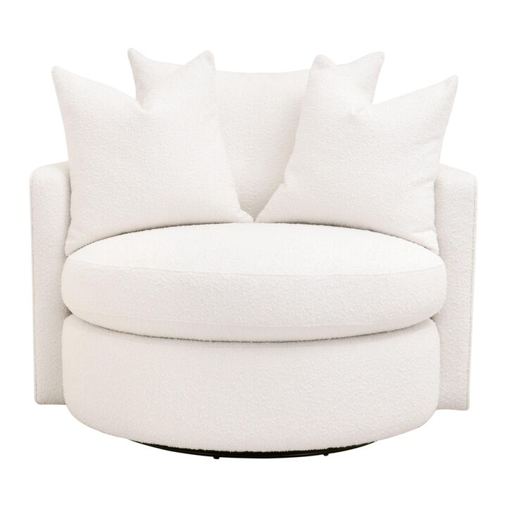 Lourne Petite Swivel Sofa Chair in White