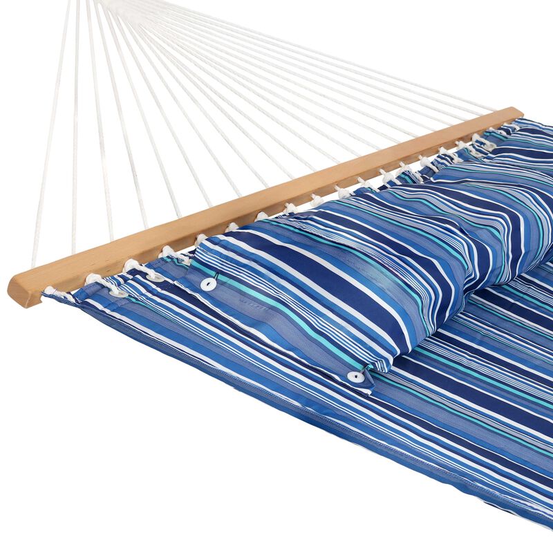 Sunnydaze Large Quilted Hammock with Spreader Bar and Pillow