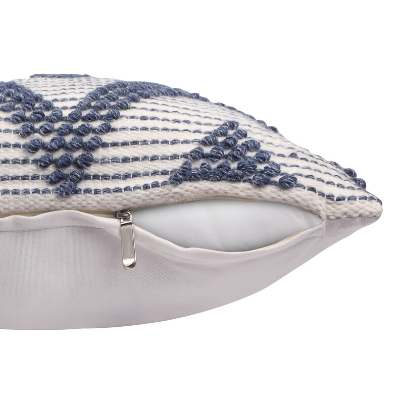 HomeRoots 20" Blue Geometric Throw Pillow image number 4