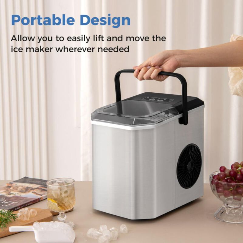 Ice Maker Countertop with Self-Cleaning for Home Kitchen Office Party