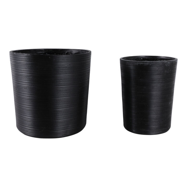 S/2 Modern Lines Resin Planter