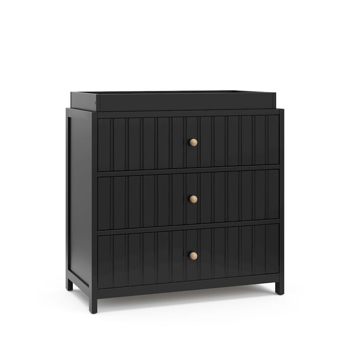 Graco Teddi 3 Drawer Chest with Changing Table Topper (Black)